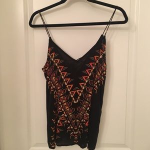 Silence + Noise Black/Orange Patterned Tank